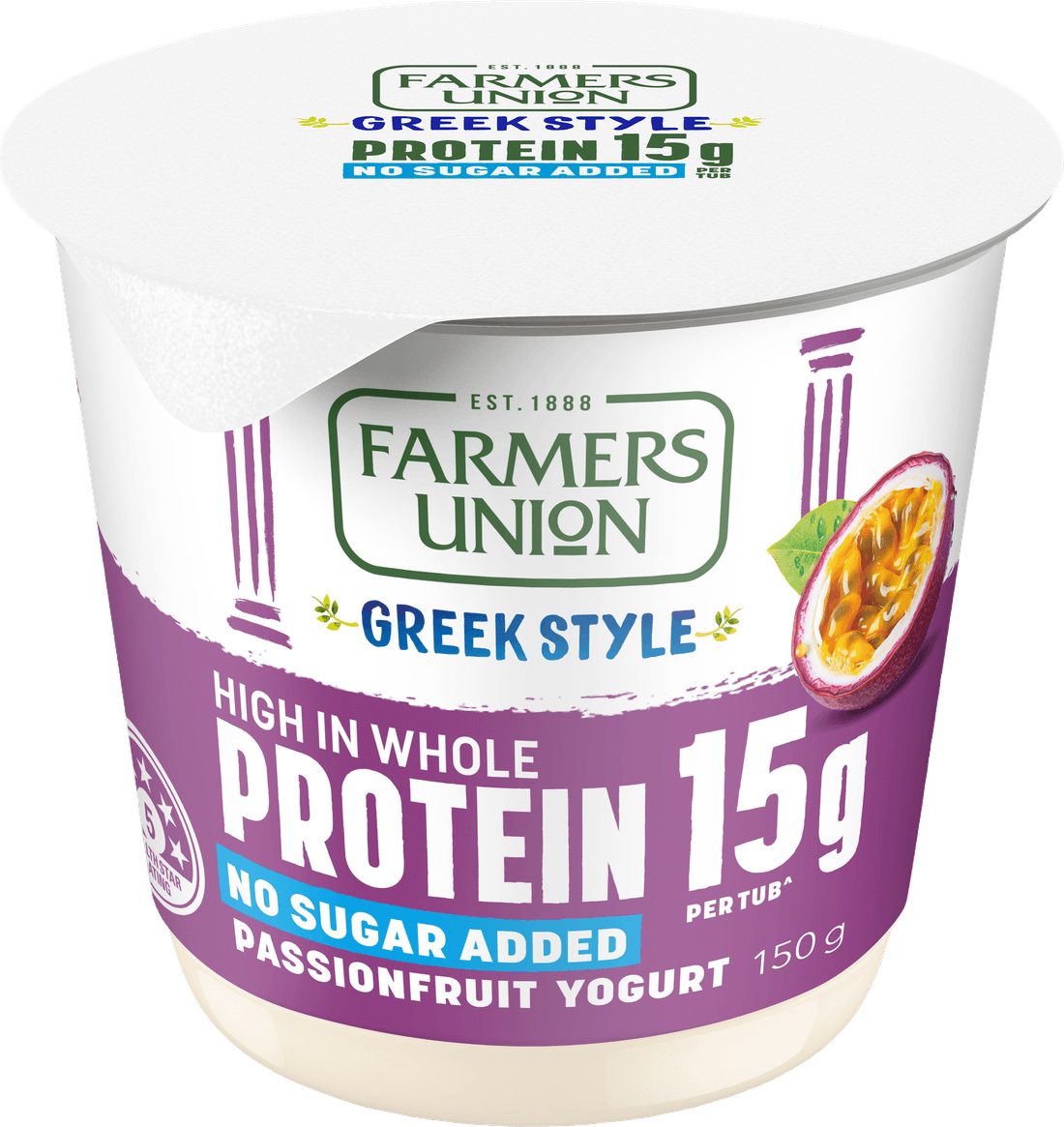 Farmers Union High Protein Passionfruit yogurt cup